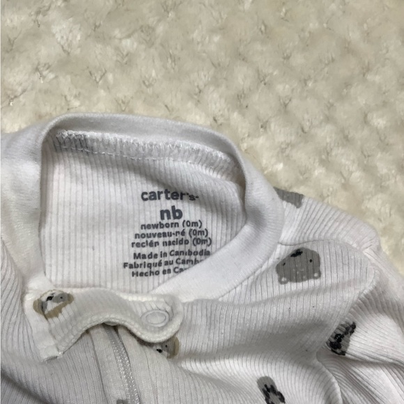 Carters Bear Pattern Footed Sleeper Newborn NB - Picture 2 of 3